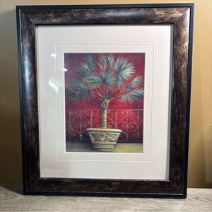 Key West Heart Iron Gate of Palm Tree PALMETTO in POT Framed Wall Art 3A